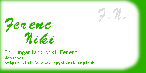 ferenc niki business card